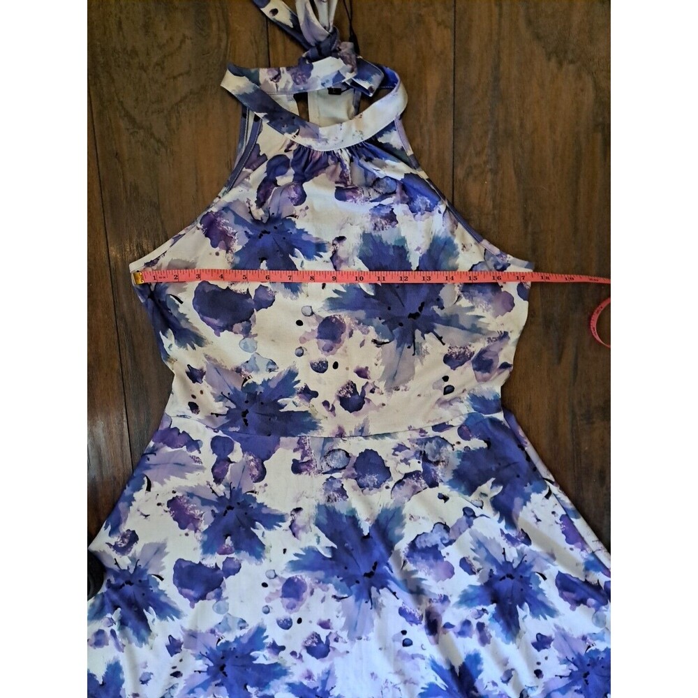 OUGES OE Halter Neck Dress Sz Large Floral Casual… - image 9